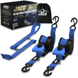 Retractable Ratchet Straps - 1" x 15 ft (1,760 lbs Break Strength) | Auto Self Retracting Cargo Tie Down Strap Set - Magnadyne