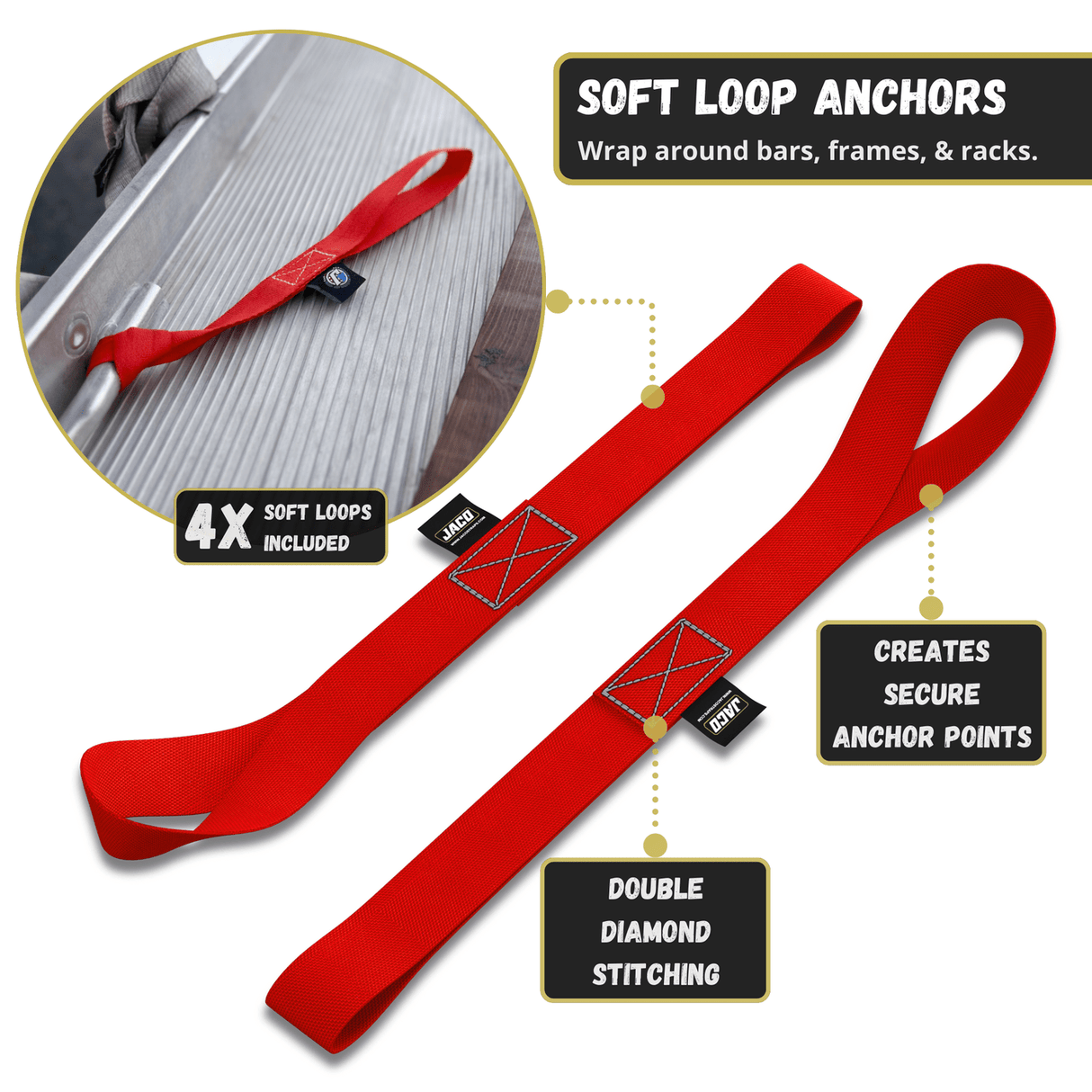 Retractable Ratchet Straps - 1" x 15 ft (1,760 lbs Break Strength) | Auto Self Retracting Cargo Tie Down Strap Set - Magnadyne