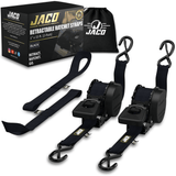 Retractable Ratchet Straps - 1" x 15 ft (1,760 lbs Break Strength) | Auto Self Retracting Cargo Tie Down Strap Set - Magnadyne