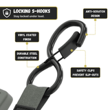 Retractable Ratchet Straps - 1" x 15 ft (1,760 lbs Break Strength) | Auto Self Retracting Cargo Tie Down Strap Set - Magnadyne