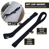 Retractable Ratchet Straps - 1" x 15 ft (1,760 lbs Break Strength) | Auto Self Retracting Cargo Tie Down Strap Set - Magnadyne