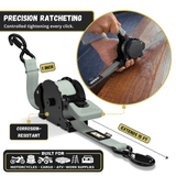 Retractable Ratchet Straps - 1" x 15 ft (1,760 lbs Break Strength) | Auto Self Retracting Cargo Tie Down Strap Set - Magnadyne