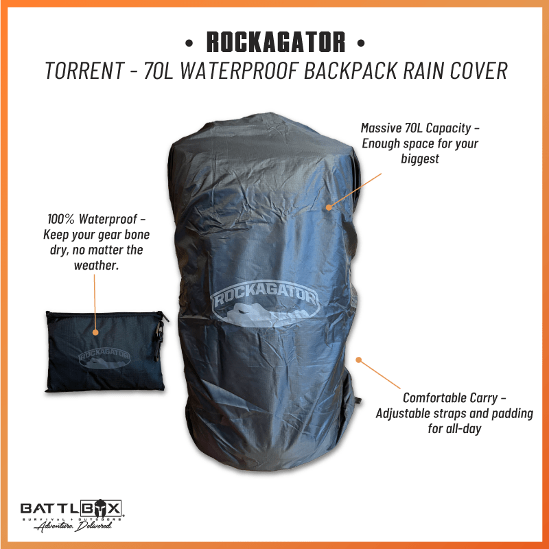 Rockagator TORRENT - 70 Liter Waterproof Backpack Rain Cover - Magnadyne