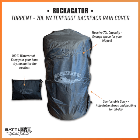 Rockagator TORRENT - 70 Liter Waterproof Backpack Rain Cover - Magnadyne
