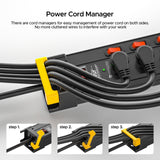 CRST 12 Outlets Individual Switches Power Strip Surge Protector with Cord Holding Design, 9FT Flat Plug Power Cord