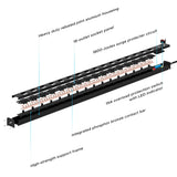 CRST 2.6" Wide Space 16 Outlets Mountable Metal Power Strip Surge Protector, 15FT Power Cord, Mounting Brackets Included