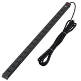 CRST 2.6" Wide Space 16 Outlets Mountable Metal Power Strip Surge Protector, 15FT Power Cord, Mounting Brackets Included