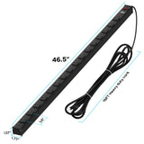 CRST 2.6" Wide Space 16 Outlets Mountable Metal Power Strip Surge Protector, 15FT Power Cord, Mounting Brackets Included