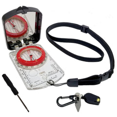 RS46 Mirrored Sighting Compass with Declination Adjustment, Clinometer & Map LED - Magnadyne