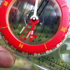 RS46 Mirrored Sighting Compass with Declination Adjustment, Clinometer & Map LED - Magnadyne