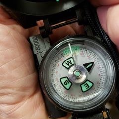 Scout™ Lensatic Compass - Traditional Phosphorescent Military Style - Black - Magnadyne