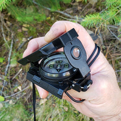 Scout™ Lensatic Compass - Traditional Phosphorescent Military Style - Black - Magnadyne