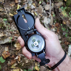 Scout™ Lensatic Compass - Traditional Phosphorescent Military Style - Black - Magnadyne