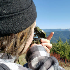 Scout™ Lensatic Compass - Traditional Phosphorescent Military Style with Nylon Carry Pouch - OD Green - Magnadyne