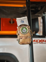Tactical Molle Zipper Bag + Adventure Sampler Kit: 4 Shower Pouches, 1 Hand Sanitizer, 1 Deodorant - Magnadyne