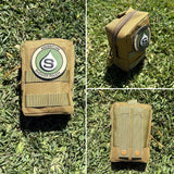 Tactical Molle Zipper Bag + Adventure Sampler Kit: 4 Shower Pouches, 1 Hand Sanitizer, 1 Deodorant - Magnadyne