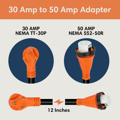 TechnoRV 30 - Amp to 50 - Amp RV Adapter – Locking - Magnadyne