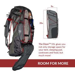 THE DEAN™ Hiking Backpack 55L - Adjustable Torso - Magnadyne