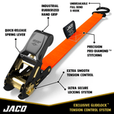Tie Down Ratchet Straps (4 Pack) - 1 in x 15 ft | AAR Certified Break Strength (1,823 lbs) | Cargo Tie Down Set - Magnadyne