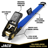 Tie Down Ratchet Straps (4 Pack) - 1 in x 15 ft | AAR Certified Break Strength (1,823 lbs) | Cargo Tie Down Set - Magnadyne