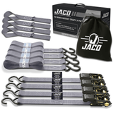 Tie Down Ratchet Straps (4 Pack) - 1 in x 15 ft | AAR Certified Break Strength (1,823 lbs) | Cargo Tie Down Set - Magnadyne