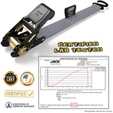 Tie Down Ratchet Straps (4 Pack) - 1 in x 15 ft | AAR Certified Break Strength (1,823 lbs) | Cargo Tie Down Set - Magnadyne
