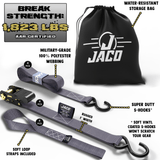 Tie Down Ratchet Straps (4 Pack) - 1 in x 15 ft | AAR Certified Break Strength (1,823 lbs) | Cargo Tie Down Set - Magnadyne