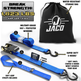 Tie Down Ratchet Straps (4 Pack) - 1 in x 15 ft | AAR Certified Break Strength (1,823 lbs) | Cargo Tie Down Set - Magnadyne
