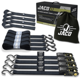 Tie Down Ratchet Straps (4 Pack) - 1 in x 15 ft | AAR Certified Break Strength (1,823 lbs) | Cargo Tie Down Set - Magnadyne