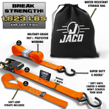 Tie Down Ratchet Straps (4 Pack) - 1 in x 15 ft | AAR Certified Break Strength (1,823 lbs) | Cargo Tie Down Set - Magnadyne