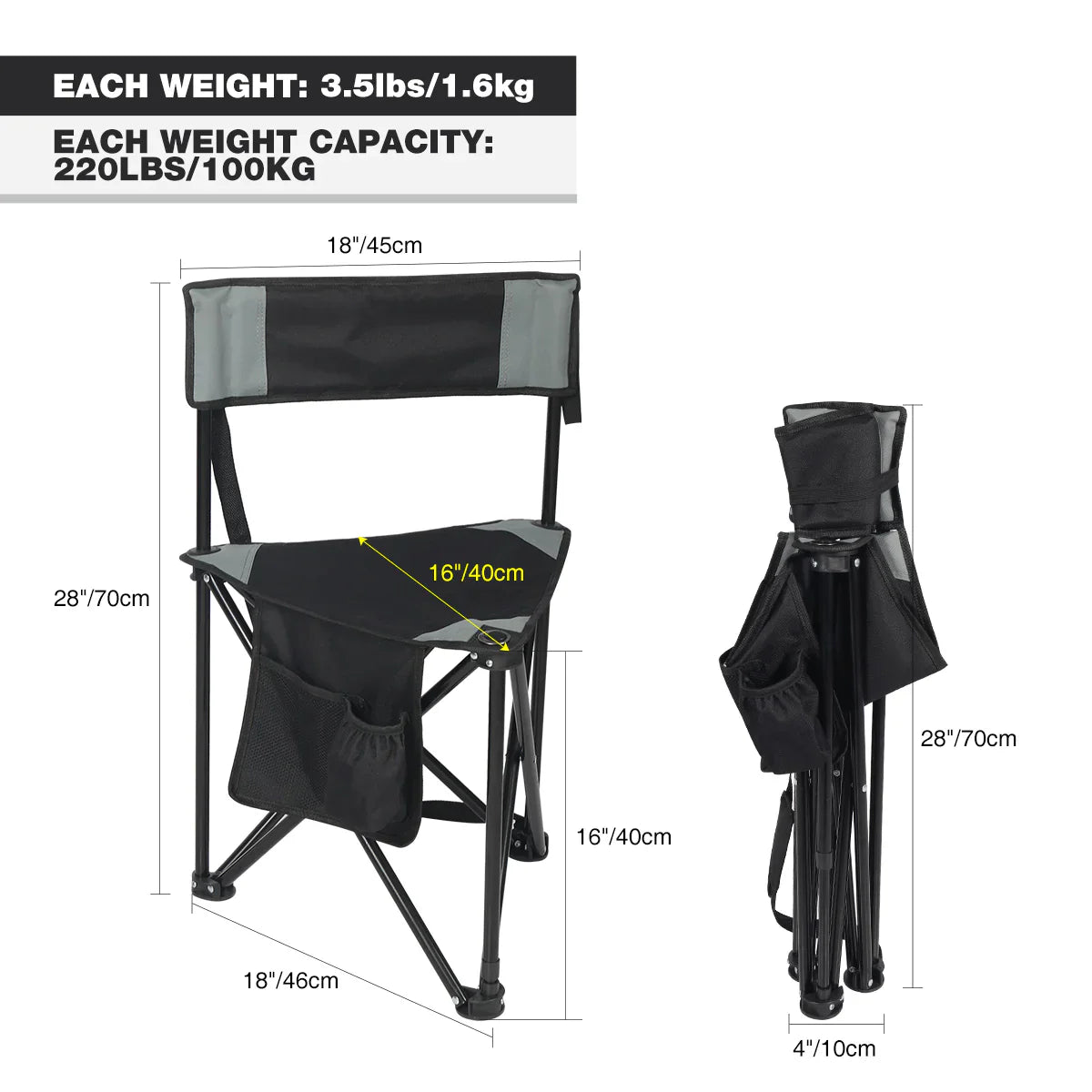 Tripod Camping Chair 2 - Pack - Magnadyne