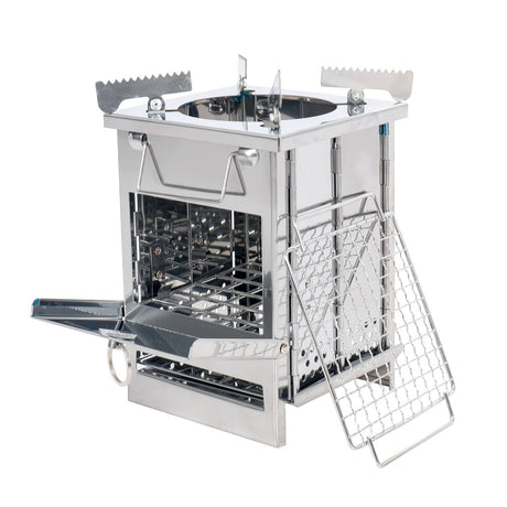 Wood Burning Camping Stove Folding with Pot Stand - Magnadyne