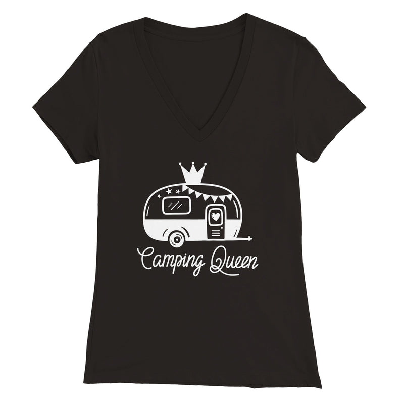 Camping Queen Premium Womens V-Neck T-Shirt - Magnadyne
