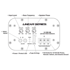 Linear Series LS-SUB-200 | 320-Watt Amplifier Powered 8" Subwoofer - Magnadyne