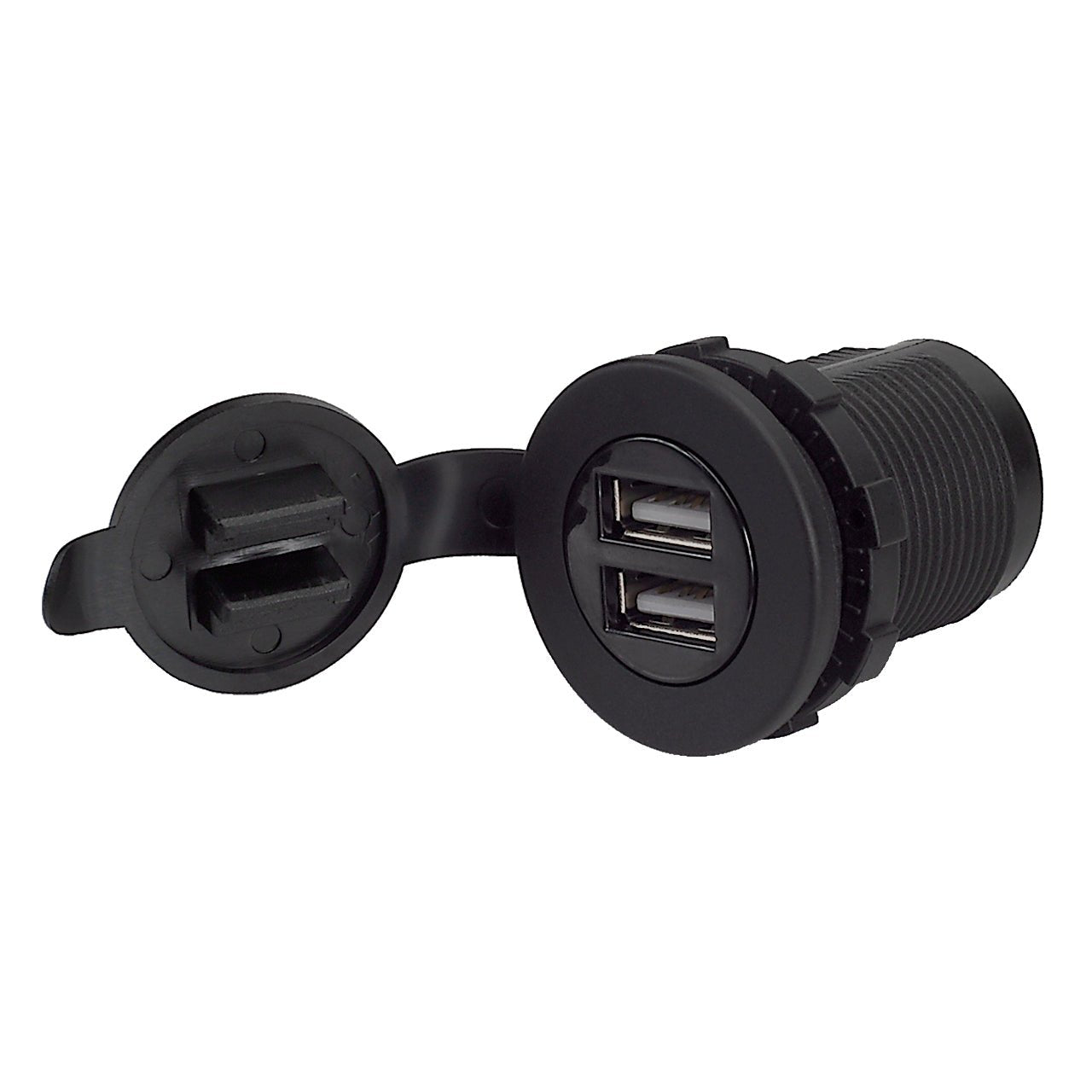 Magnadyne AUX-USB2 | Dual USB 2.1A Power Outlet Dash Screw Mount | Black