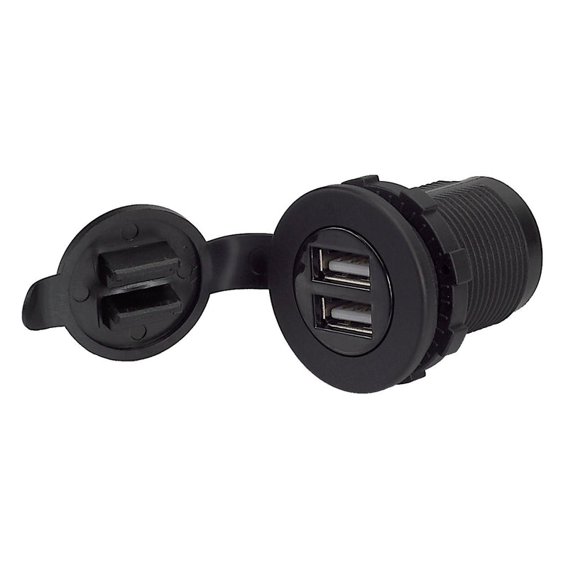 Magnadyne AUX-USB2 | Dual USB 2.1A Power Outlet Dash Screw Mount | Black - Magnadyne
