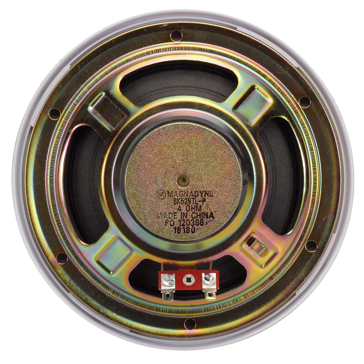 Magnadyne SK525TL-P | 5-1/4" Dual Cone Round Speaker w/ Grill | White - Magnadyne