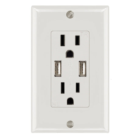 Magnadyne WC-502 | Dual USB Charging AC Wall Outlet w/ Plate - Magnadyne