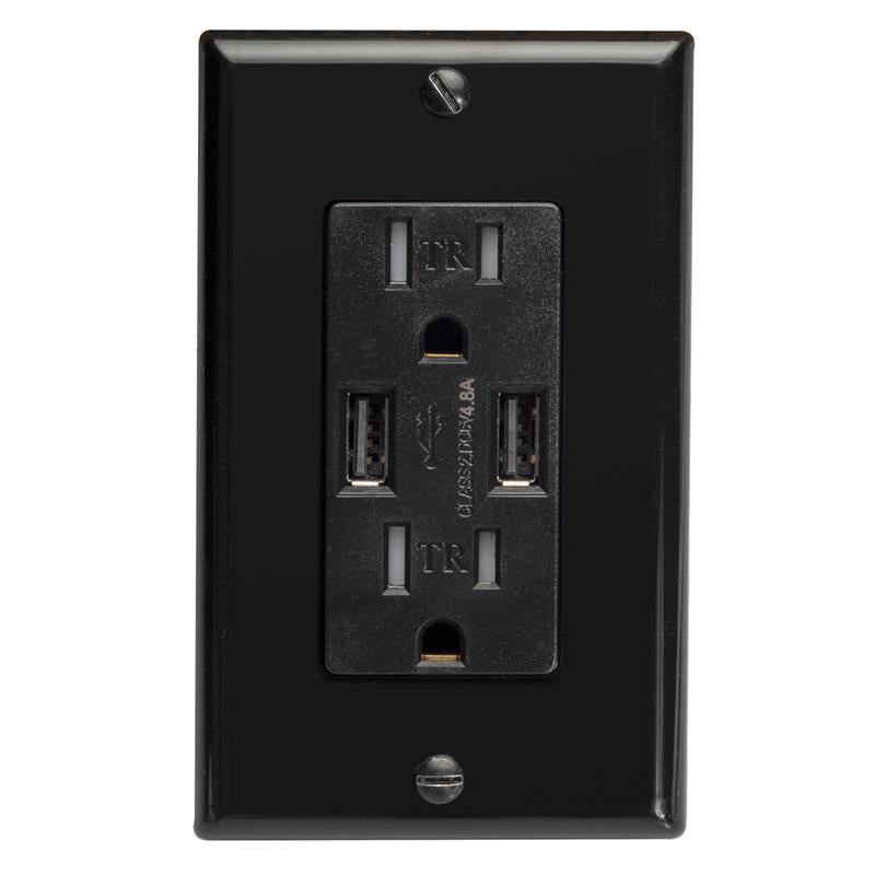 Magnadyne WC-502 | Dual USB Charging AC Wall Outlet w/ Plate - Magnadyne