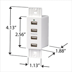 Magnadyne WCP-USB | Wall Mount USB Charger | 4 Ports w/ Wall Plate - Magnadyne