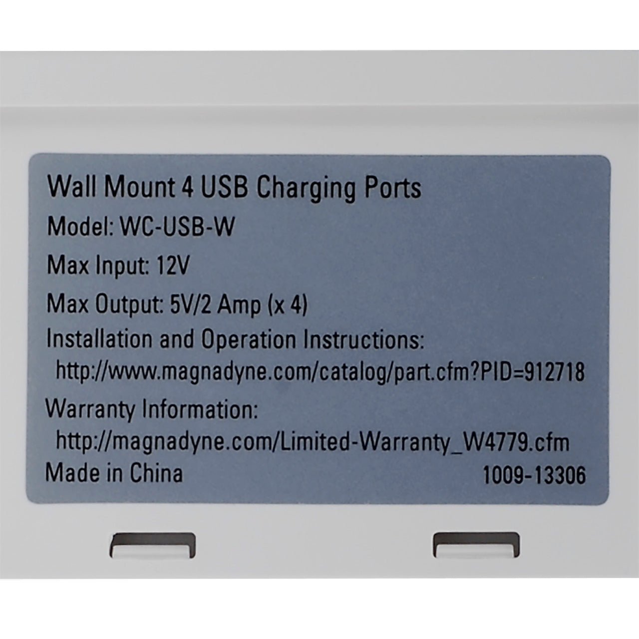 Magnadyne WCP USB Wall Mount USB Charger 4 Ports W Wall Plate magnadyne-wcp-usb-wall-mount-usb-charger-4-ports-w-wall-plate
