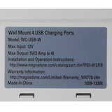 Magnadyne WCP-USB | Wall Mount USB Charger | 4 Ports w/ Wall Plate - Magnadyne