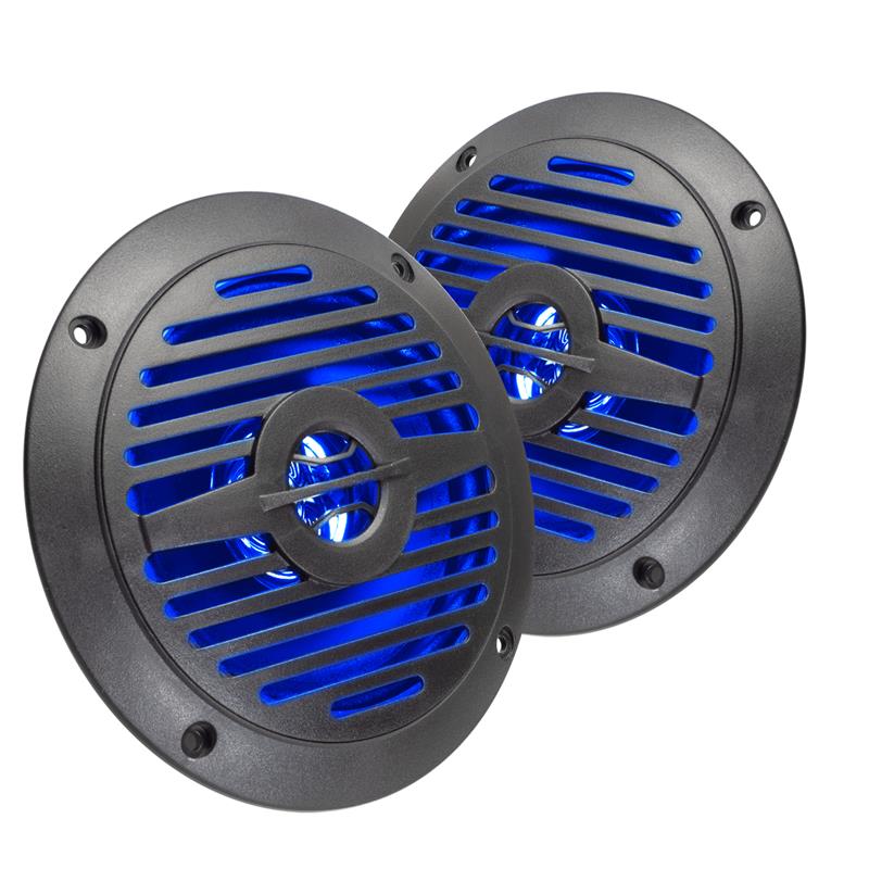Magnadyne WR4B-LED | 5" Water Resistant Dual Cone Speaker with Blue LED Lights | Sold as a Pair - Magnadyne