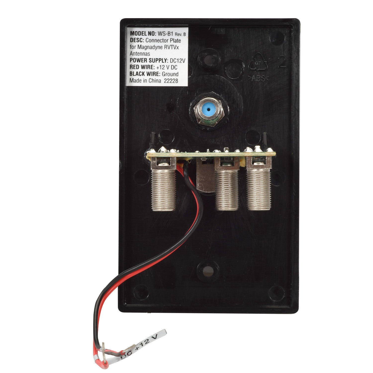 12V Power Outlet  Antenna Distribution Wall Plate - Magnadyne